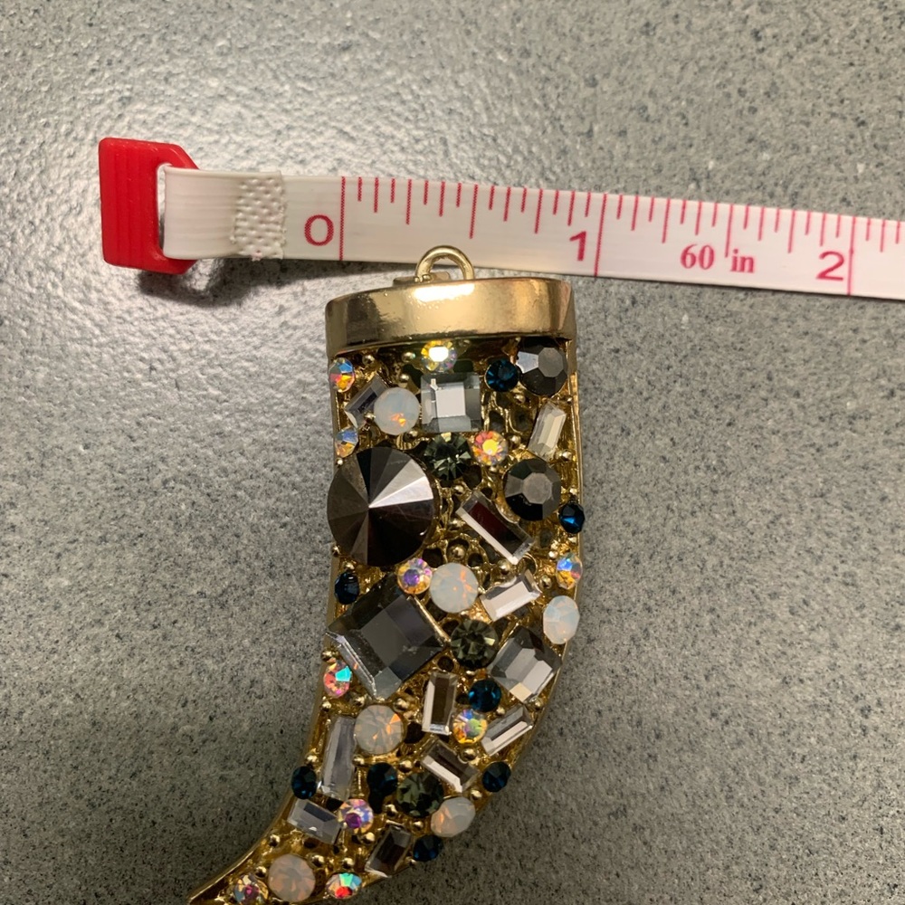 Gold and Black Crystal Pendant - Picture 5 of 6